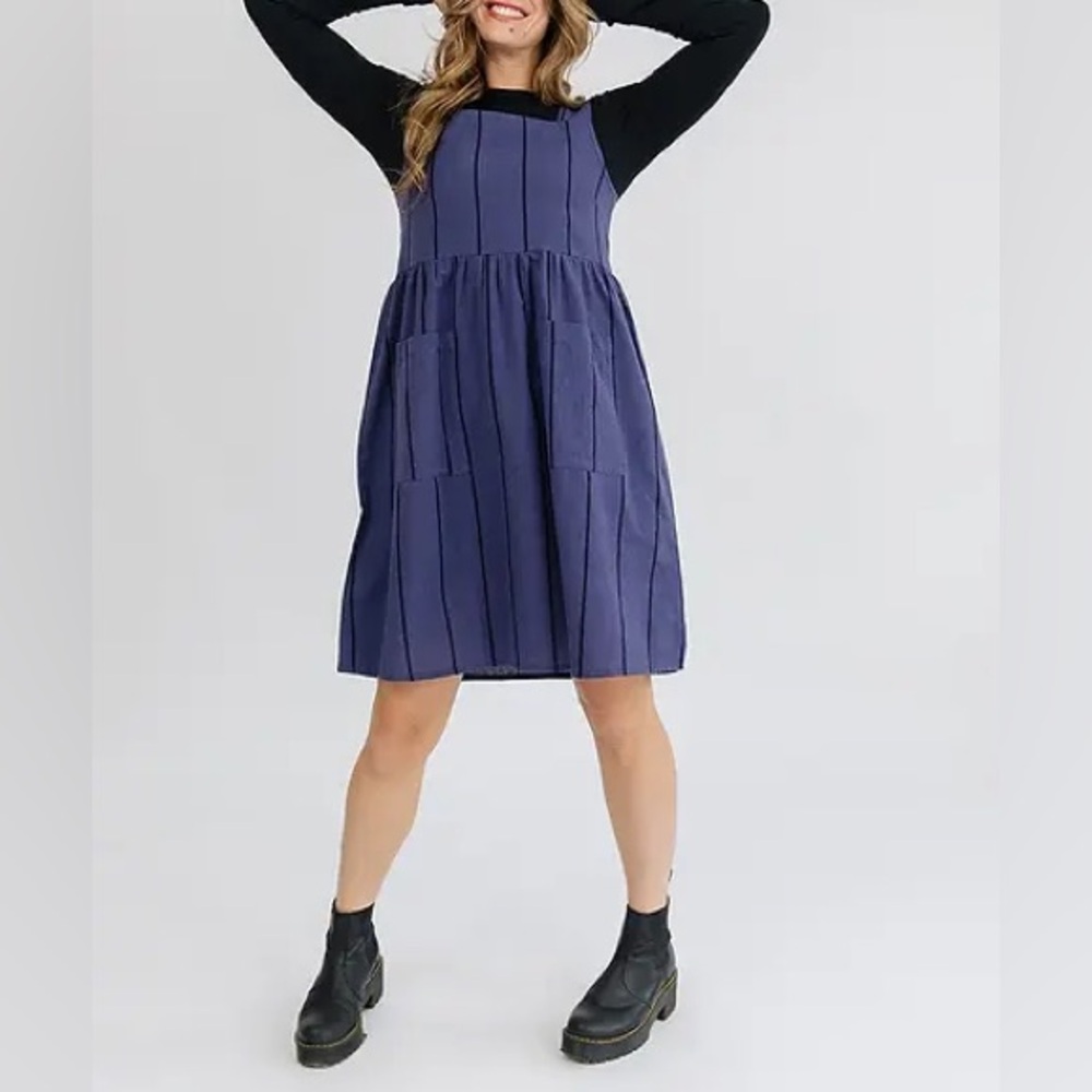 Mata Traders Billie Jumper Dress in Indigo Stripe NWT